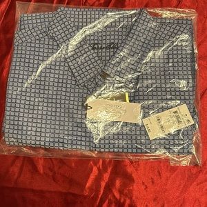 NWT, Men long sleeve button down printed dress or casual shirt by Tasso Elba.